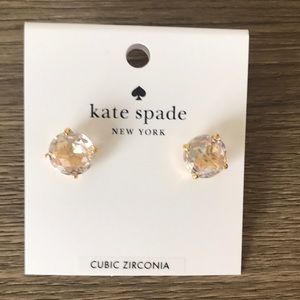 Kate Spade NewYork That Sparkle Studs Earrings Gold/Clear NWT